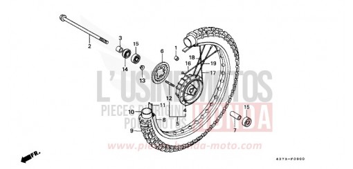 FRONT WHEEL XL125SZ de 1979